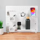 Perforált tábla, pegboard, rendszerezőkkel íróasztalhoz, fehér LVN System LV0154