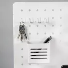 Perforált tábla, pegboard, rendszerezőkkel íróasztalhoz, fehér LVN System LV0154