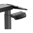 Fekete elektromosan emelhető íróasztal láb USB porttal memória funkcióval egyénre szabható szélességgel LVN System Control Pro LV0666