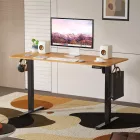 LVN System Lite elektromos asztal + forgószék szett - Tölgy-fekete 140x60cm elektromosan állítható magasságú íróasztal - Fekete forgószék