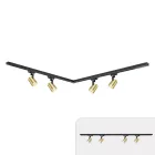 Sínes lámparandszer 4db spotlámpával 150cm arany/fekete | Track light Milagro Volf (ML0686)