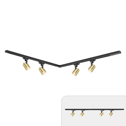 Sínes lámparandszer 4db spotlámpával 150cm arany/fekete | Track light Milagro Volf (ML0686)