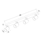 Fekete mennyezeti spotlámpa Milagro Volf Black (ML1295) 4xGU10