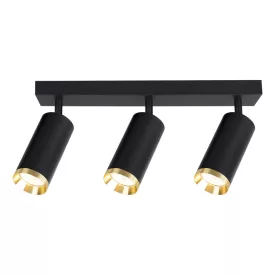   Milagro Mica fekete+arany mennyezeti/fali spotlámpa 3xGU10 (ML2098)