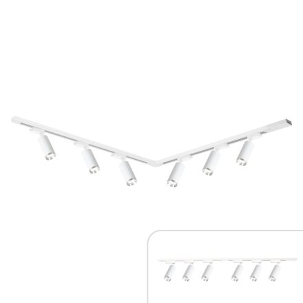 Sínes lámparandszer 6db spotlámpával fehér+króm - Track light Milagro Mica (ML2107)