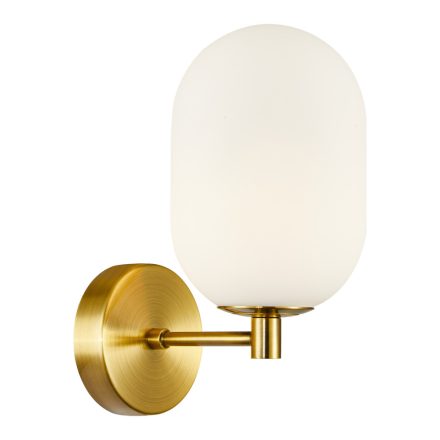 Opál üvegbúrás arany fali lámpa (ML0319) 1xE14