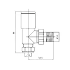 Radiátor sarok szelep készlet - 1/2" - MRV-G (arany)