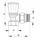 Radiátor sarokszelep készlet - 1/2" (MRVA00012-W / LB-00074-W)