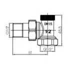 Radiátor sarokszelep készlet - 1/2" (MRVA00012-W / LB-00074-W)