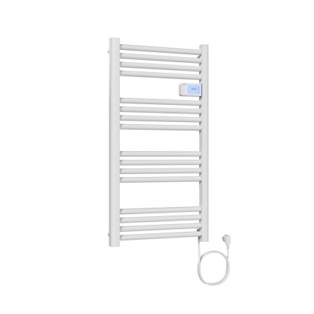 Elektromos design törölközőszárító radiátor digitális termosztáttal 540x960mm fehér Welland Lux - Készletről - Gyors kiszállítással