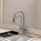 Welland Clearwater 3 utas / vízszűrős mosogató csaptelep - kihúzható zuhanyfej (inox)