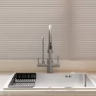 Welland Clearwater 3 utas / vízszűrős mosogató csaptelep - kihúzható zuhanyfej (inox)