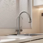 Welland Clearwater 3 utas / vízszűrős mosogató csaptelep - kihúzható zuhanyfej (inox)