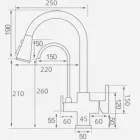 Welland Clearwater 3 utas / vízszűrős mosogató csaptelep - kihúzható zuhanyfej (inox)