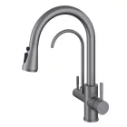 Welland Clearwater 3 utas / vízszűrős mosogató csaptelep - kihúzható zuhanyfej (gunmetal)