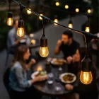 Kültéri lámpafüzér LED izzókkal - 5méter - 10db LED izzó - Kerti izzósor, girland, dekorációs világítás - IP44