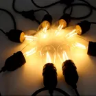 Kültéri lámpafüzér LED izzókkal - 10méter - 10db LED izzó - Kerti izzósor, girland, dekorációs világítás - IP44
