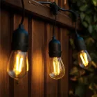 Kültéri lámpafüzér LED izzókkal - 15méter - 30db LED izzó - Kerti izzósor, girland, dekorációs világítás - IP44