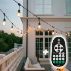Kültéri fényfüzér kerti égősor girland 20m - 20db izzó + távirányító | Sorolható IP44 E27