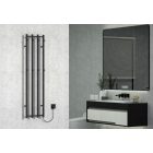 Elektromos design radiátor digitális termosztáttal 350x1400mm fekete Welland Lux - Készletről - Gyors kiszállítással