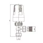 Termosztatikus radiátor sarokszelep készlet - 1/2" - fekete (TS202WA-B)