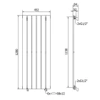 Design radiátor fekete 450x1200mm Welland Lux - Készletről - Gyors kiszállítással