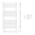 Design törölközőszárító radiátor fekete 600x1200mm Welland Lux - Készletről - Gyors kiszállítással
